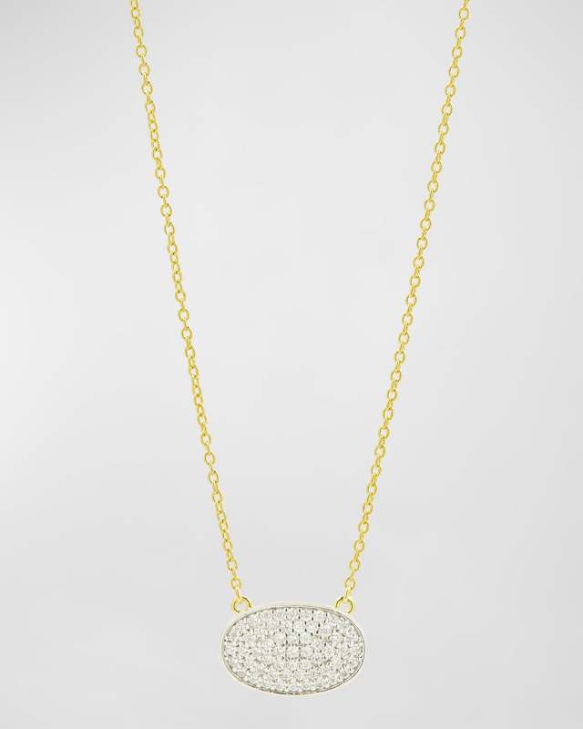 Pave Oval Pendant Necklace